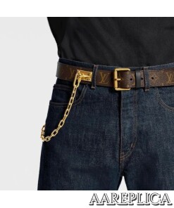 Replica LV M0180Q Louis Vuitton Signature Chain 35mm Belt