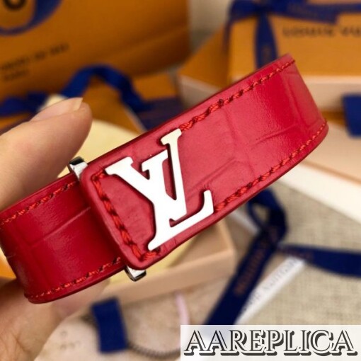 Replica Louis Vuitton M6270D LV Slim Leather Bracelet 8