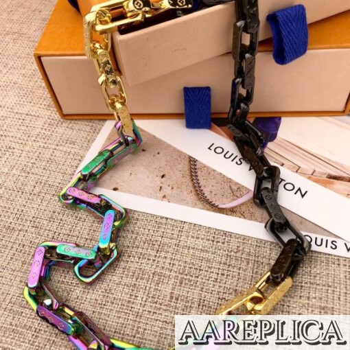 Replica LV M68241 Louis Vuitton Monogram Colors Chain Necklace 6