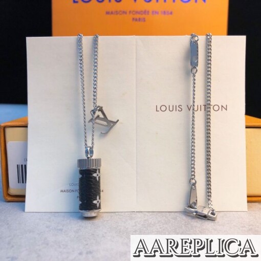 Replica LV Monogram Eclipse Charms Necklace Louis Vuitton M63641 5