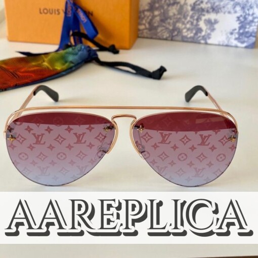 Replica Louis Vuitton Z1280E LV Grease Sunglasses 2