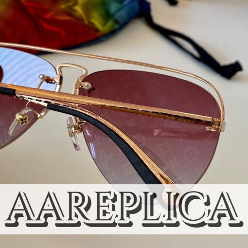 Replica Louis Vuitton Z1280E LV Grease Sunglasses 3