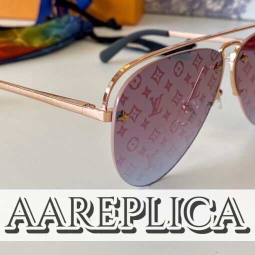 Replica Louis Vuitton Z1280E LV Grease Sunglasses 4