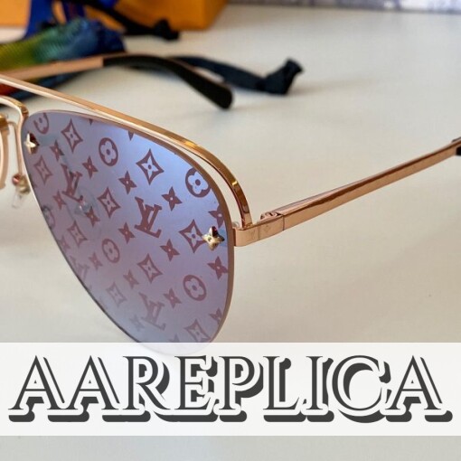 Replica Louis Vuitton Z1280E LV Grease Sunglasses 5