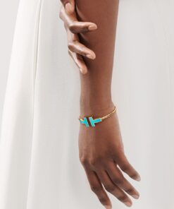 Replica Tiffany T Wide Turquoise Wire Bracelet 67863674 2