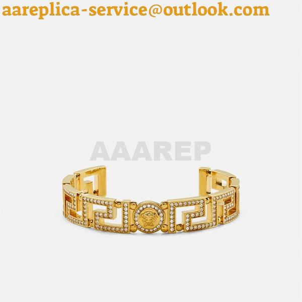 Replica Versace Crystal Medusa Greca Cuff Bracelet 1006569-1A00621_4J090 Replica Versace Crystal Medusa Greca Cuff Bracelet 1006569-1A00621_4J090