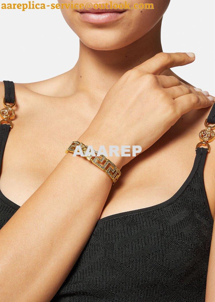 Replica Versace Crystal Medusa Greca Cuff Bracelet 1006569-1A00621_4J090 3 Replica Versace Crystal Medusa Greca Cuff Bracelet 1006569-1A00621_4J090 3