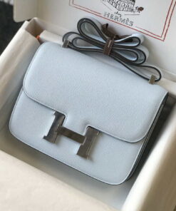 Replica Hermes Constance Shoulder Bags Epsom Leather Silver H28420 2