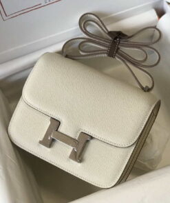 Replica Hermes Constance Shoulder Bags Epsom Leather Silver H28419 2
