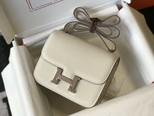 Replica Hermes Constance Shoulder Bags Epsom Leather Silver H28419 2