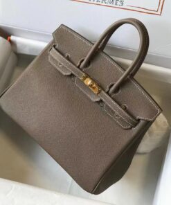 Replica Hermes Birkin Handbags Designer Hermes Bag Epsom Leather 28522 Elephant Grey