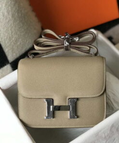 Replica Hermes Constance Shoulder Bags Epsom Leather Silver H28415 2