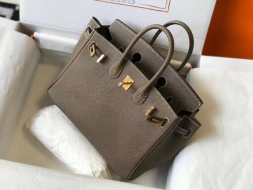 Replica Hermes Birkin Handbags Designer Hermes Bag Epsom Leather 28522 Elephant Grey 4