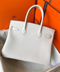 Replica Hermes Birkin Handbags Designer Hermes Tote Bag Togo Leather 28331 White 2