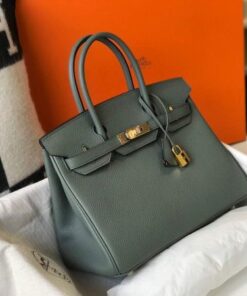 Replica Hermes Birkin Designer Tote Bag Togo Leather 28346 Almond Green 2
