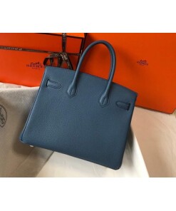 Replica Hermes Birkin Designer Tote Bag Togo Leather 28345 Navy Blue