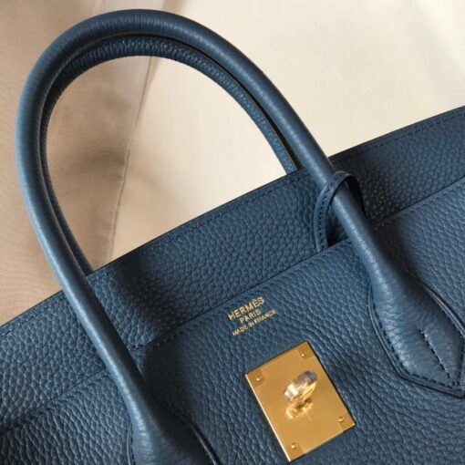 Replica Hermes Birkin Designer Tote Bag Togo Leather 28345 Navy Blue 2