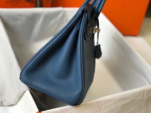Replica Hermes Birkin Designer Tote Bag Togo Leather 28345 Navy Blue 3