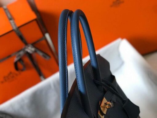 Replica Hermes Birkin Designer Tote Bag Togo Leather 28345 Navy Blue 6