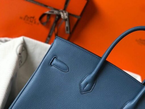 Replica Hermes Birkin Designer Tote Bag Togo Leather 28345 Navy Blue 7