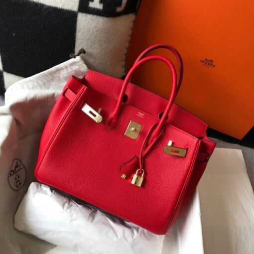 Replica Hermes Birkin Designer Tote Bag Togo Leather 28344 Red 3