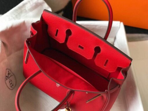 Replica Hermes Birkin Designer Tote Bag Togo Leather 28344 Red 8