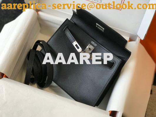 Replica Hermes Kelly 22cm of Danse Leather Bag 20350 Black 4 Replica Hermes Kelly 22cm of Danse Leather Bag 20350 Black 4