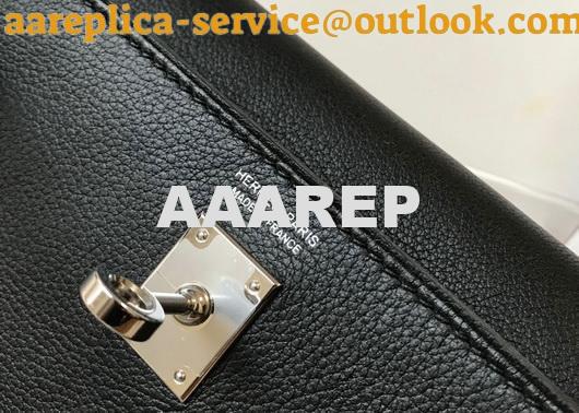 Replica Hermes Kelly 22cm of Danse Leather Bag 20350 Black 6 Replica Hermes Kelly 22cm of Danse Leather Bag 20350 Black 6