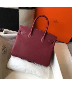 Replica Hermes Birkin Designer Tote Bag Togo Leather 28343 Wine Red