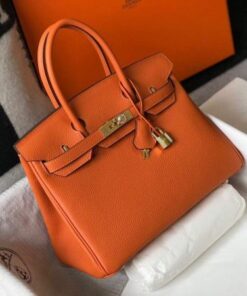 Replica Hermes Birkin Designer Tote Bag Togo Leather 28342 Orange 2