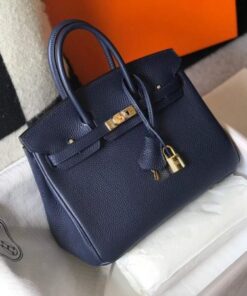 Replica Hermes Birkin Designer Tote Bag Togo Leather 28341 Dark Blue 2