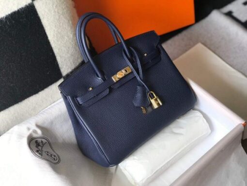 Replica Hermes Birkin Designer Tote Bag Togo Leather 28341 Dark Blue 2