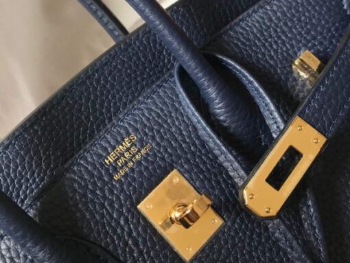 Replica Hermes Birkin Designer Tote Bag Togo Leather 28341 Dark Blue 4