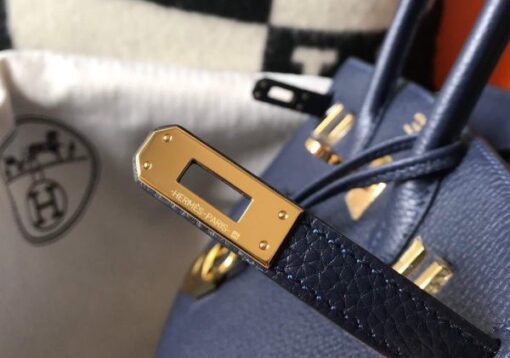 Replica Hermes Birkin Designer Tote Bag Togo Leather 28341 Dark Blue 6