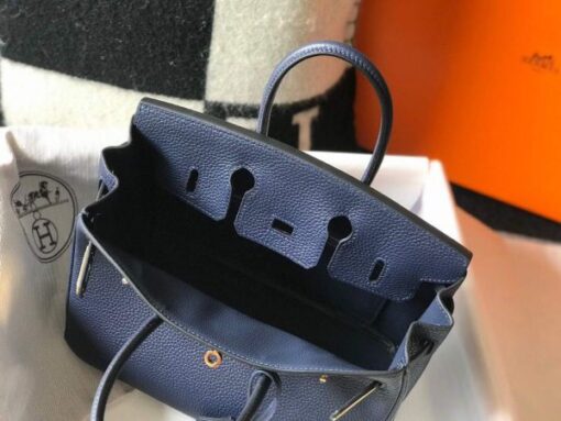 Replica Hermes Birkin Designer Tote Bag Togo Leather 28341 Dark Blue 8