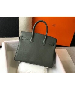 Replica Hermes Birkin Designer Tote Bag Togo Leather 28337 Dark Green