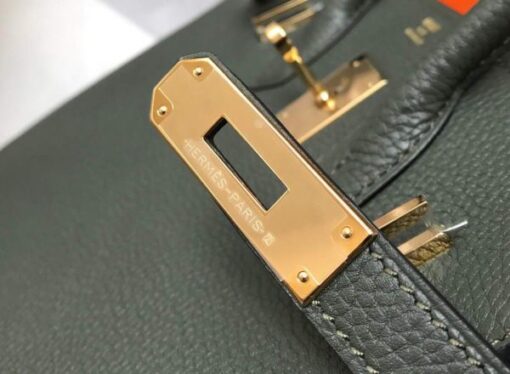 Replica Hermes Birkin Designer Tote Bag Togo Leather 28337 Dark Green 7