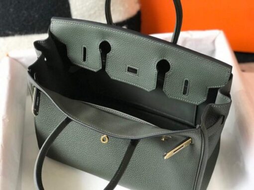 Replica Hermes Birkin Designer Tote Bag Togo Leather 28337 Dark Green 8