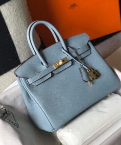 Replica Hermes Birkin Designer Tote Bag Togo Leather 28335 Light Blue 2