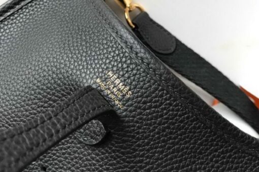 Replica Hermes Evelyne Bag Designer Hermes Mini Crossbody Bag 20383 Gold Buckle Black 5