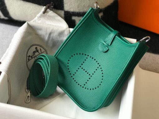 Replica Hermes Evelyne Bag Designer Hermes Mini Crossbody Real Bag 20427 Dark Green 3