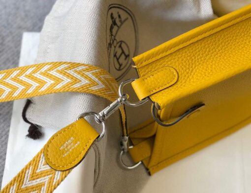 Replica Hermes Evelyne Bag Designer Hermes Mini Crossbody Real Bag 20426 Yellow 6