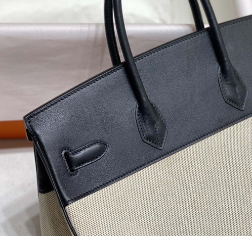 Replica Hermes Birkin Tote Bag Swift leather with canvas 285904 13