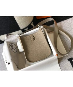 Replica Hermes Evelyne Bag Designer Hermes Mini Crossbody Real Bag 20425 Light Grey