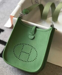 Replica Hermes Evelyne Bag Designer Hermes Mini Crossbody Real Bag 20424 Green 2