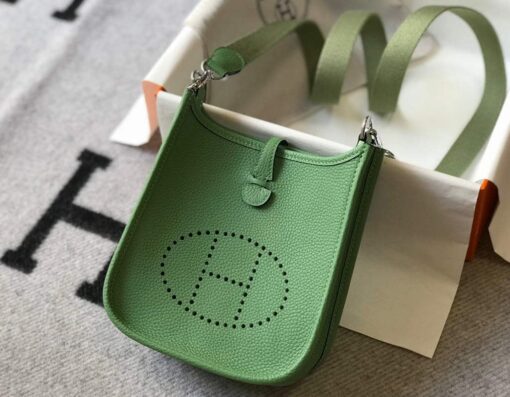Replica Hermes Evelyne Bag Designer Hermes Mini Crossbody Real Bag 20424 Green 2