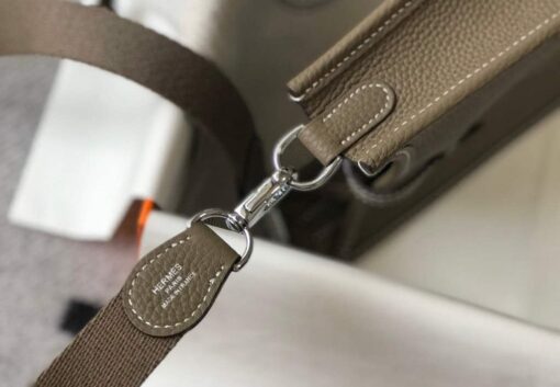 Replica Hermes Evelyne Bag Designer Hermes Mini Crossbody Real Bag 20423 Gray 5
