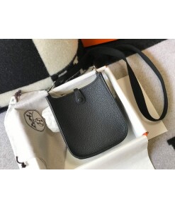 Replica Hermes Evelyne Bag Designer Hermes Mini Crossbody Real Bag 20421 Black