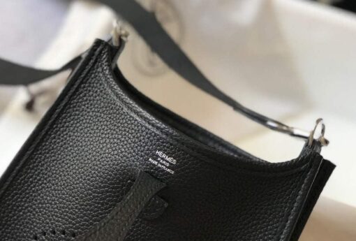 Replica Hermes Evelyne Bag Designer Hermes Mini Crossbody Real Bag 20421 Black 6