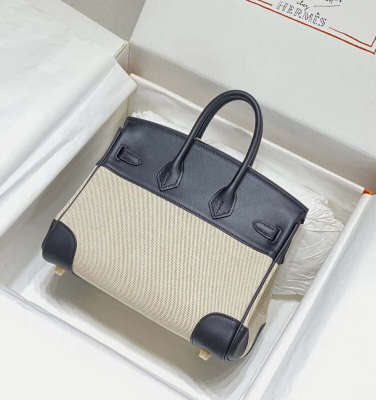 Replica Hermes Birkin Tote Bag Swift leather with canvas 285901 3